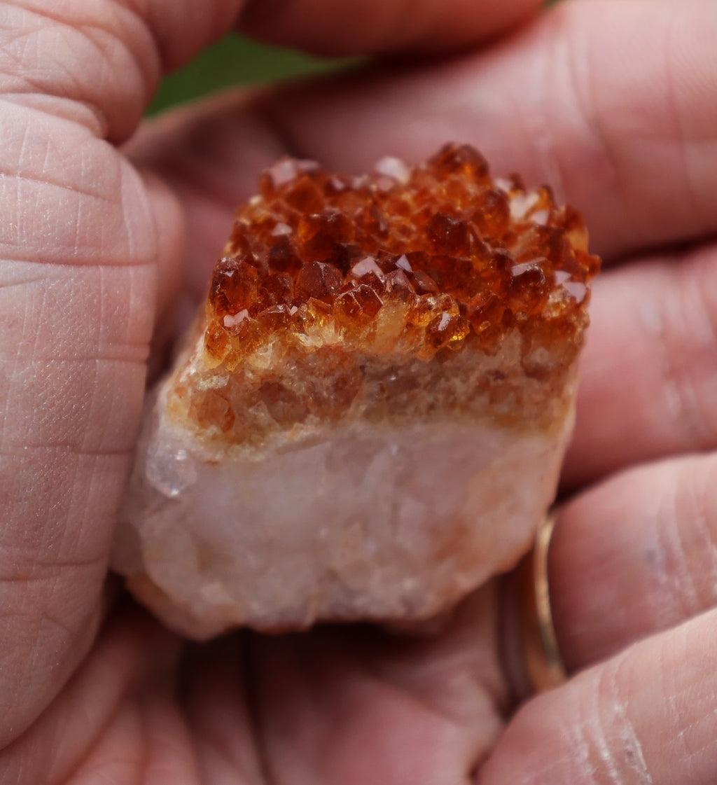 Natural Citrine Crystal Cluster: Authentic Geode for Meditation