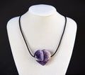 Amethyst Heart Pendant Necklace: Healing Crystal, Boho Chic