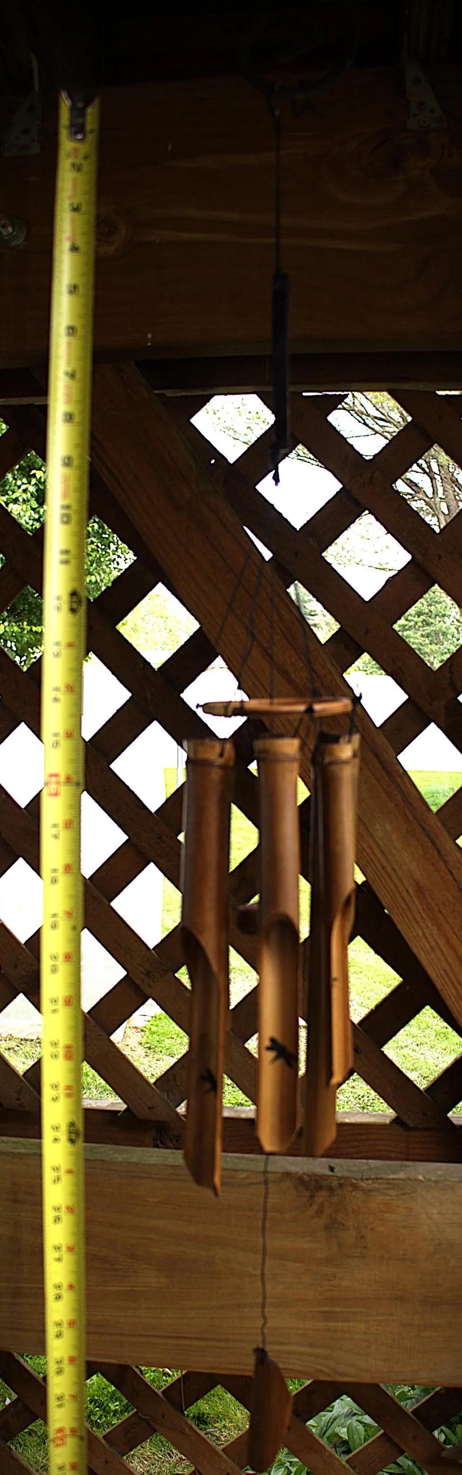Handcrafted bamboo dragonfly wind chime with a rustic nature-inspired design, creating soothing bamboo tones for outdoor gardens, patios, porches, balconies, meditation spaces, and cottage-style landscaping. Perfect as a unique dragonfly gift, memorial garden decoration, or peaceful backyard accent.