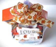 Thanksgiving Pumpkin Kitchen Gift Set – Oven Mitts, Hot Pads, Tea Towels, Spatula (Gift Box)