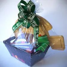 Football Game Day Gift Basket, Helmet Cutting Board, Potholder, Towel, Tongs Set