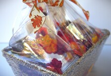 Thanksgiving Gift Basket, Glass Vase, Grateful Candle, Spoon Rest, Napkin Holders (Fall Decor)