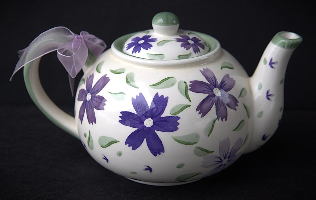 Hand-Painted Lavender Teapot