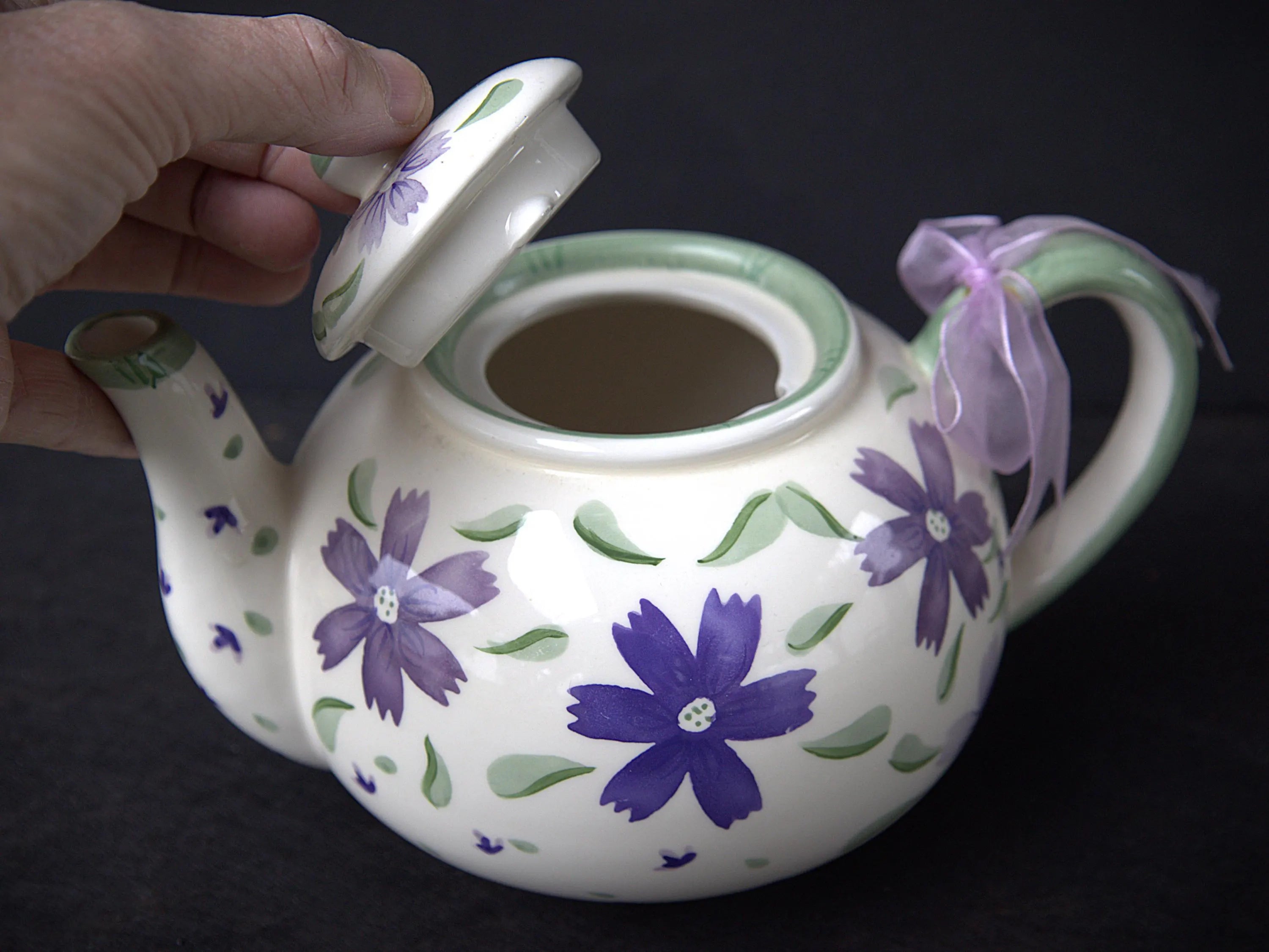 Hand-Painted Lavender Teapot