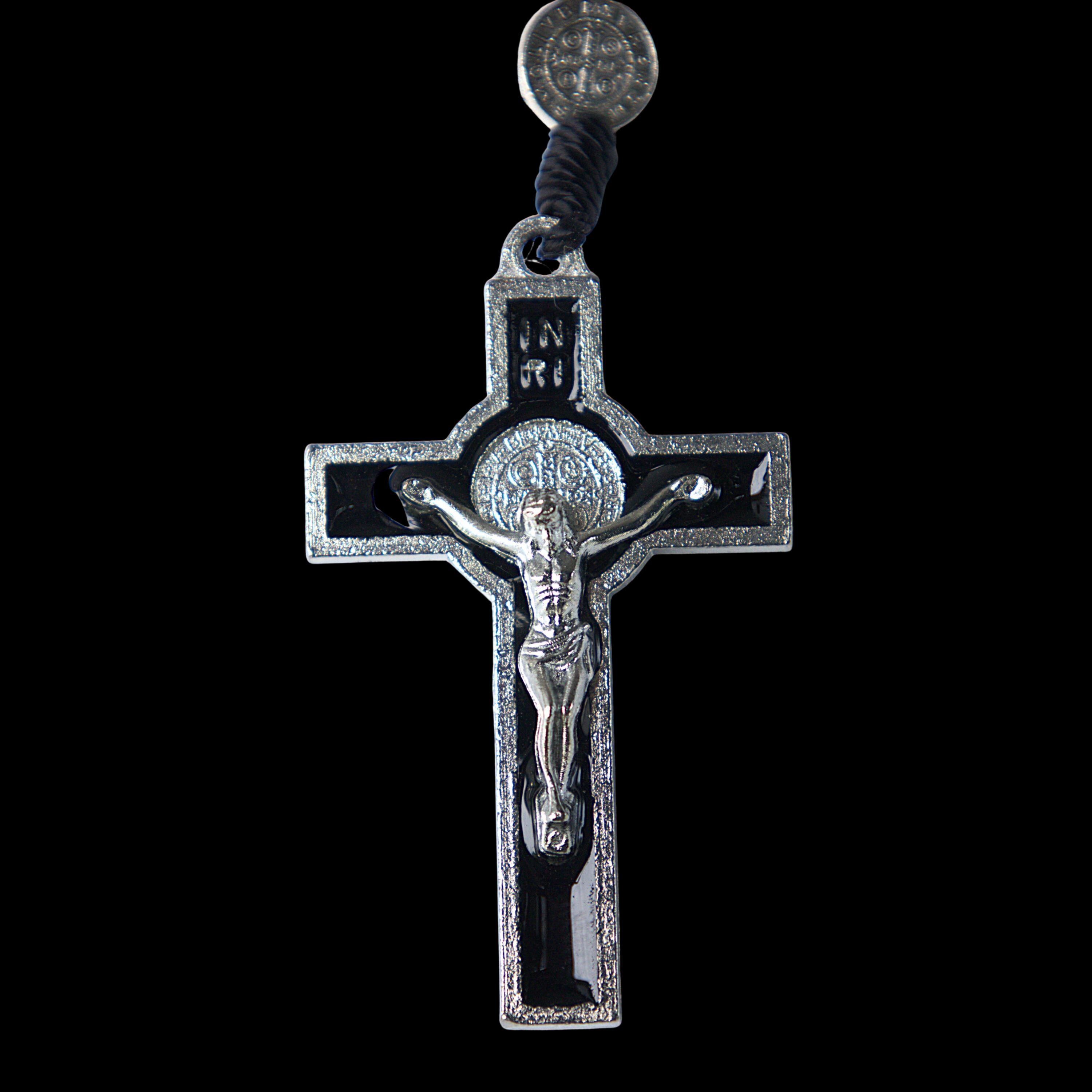 Handcrafted Vintage Hematite Rosary Necklace | Durable Paracord, Catholic Prayer Beads