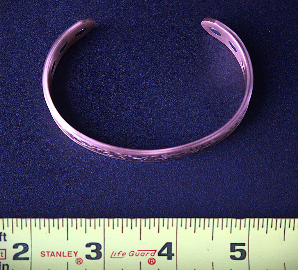 Magnetic Copper Cuff Bracelet for Healing & Balance | 4 Elements Handcrafted Antique Design.