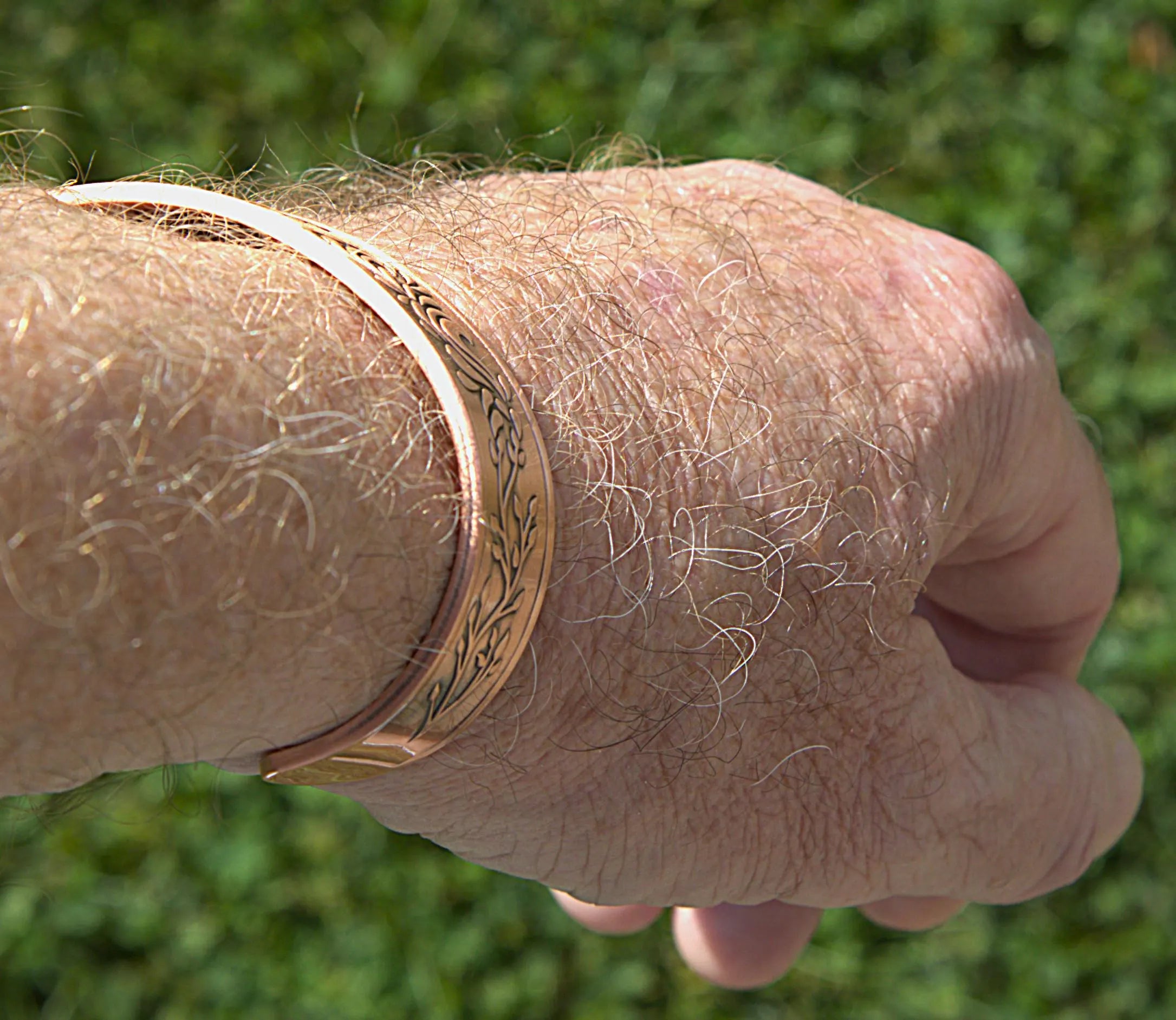 Magnetic Copper Cuff Bracelet for Healing & Balance | 4 Elements Handcrafted Antique Design.