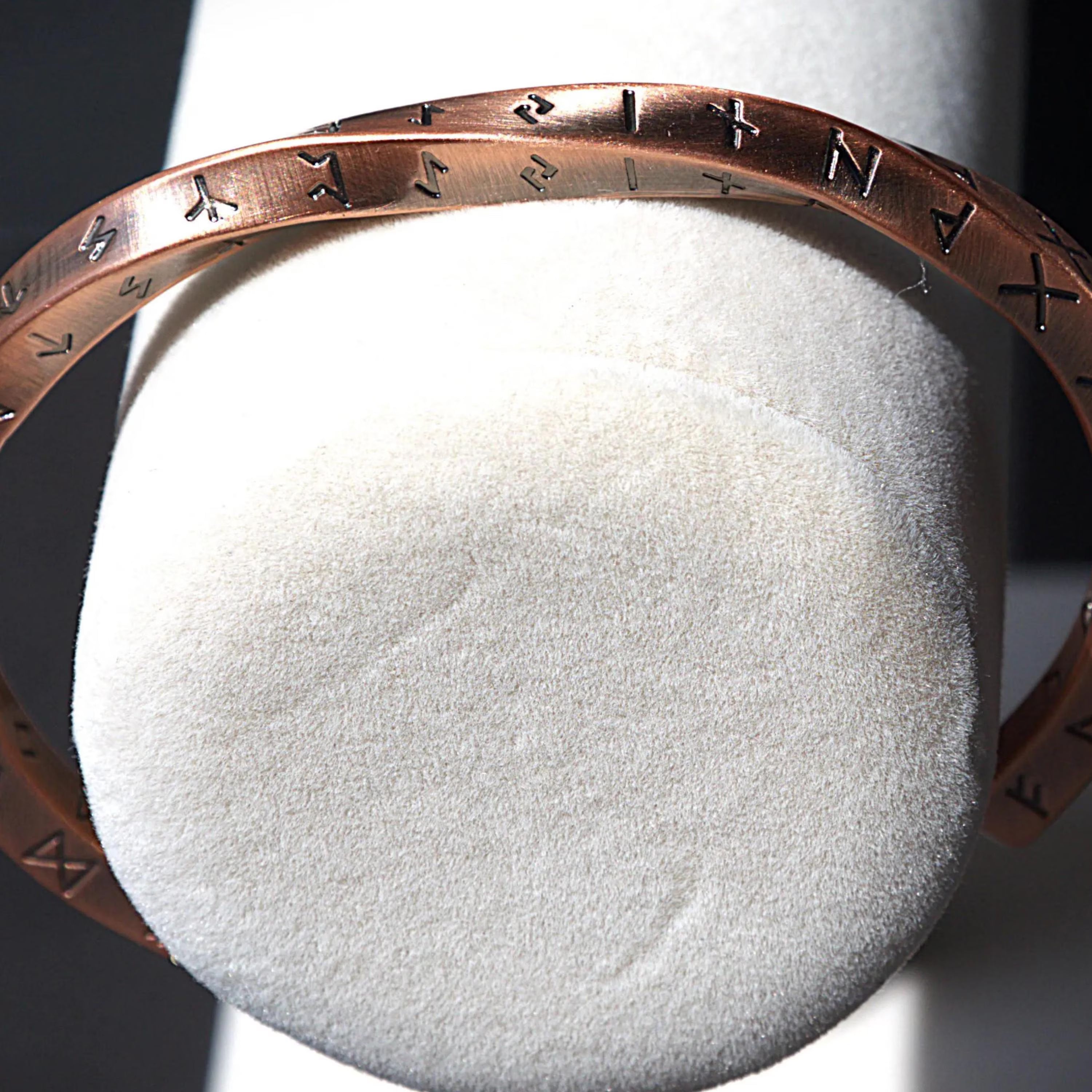 Viking Twist Cuff Bracelet: Stainless Steel, Copper Nordic Runes, Handmade Finish