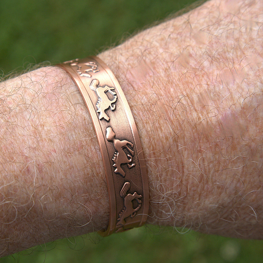 Copper Running Horse Cuff Bracelet | Western Equestrian Magnetic Jewelry