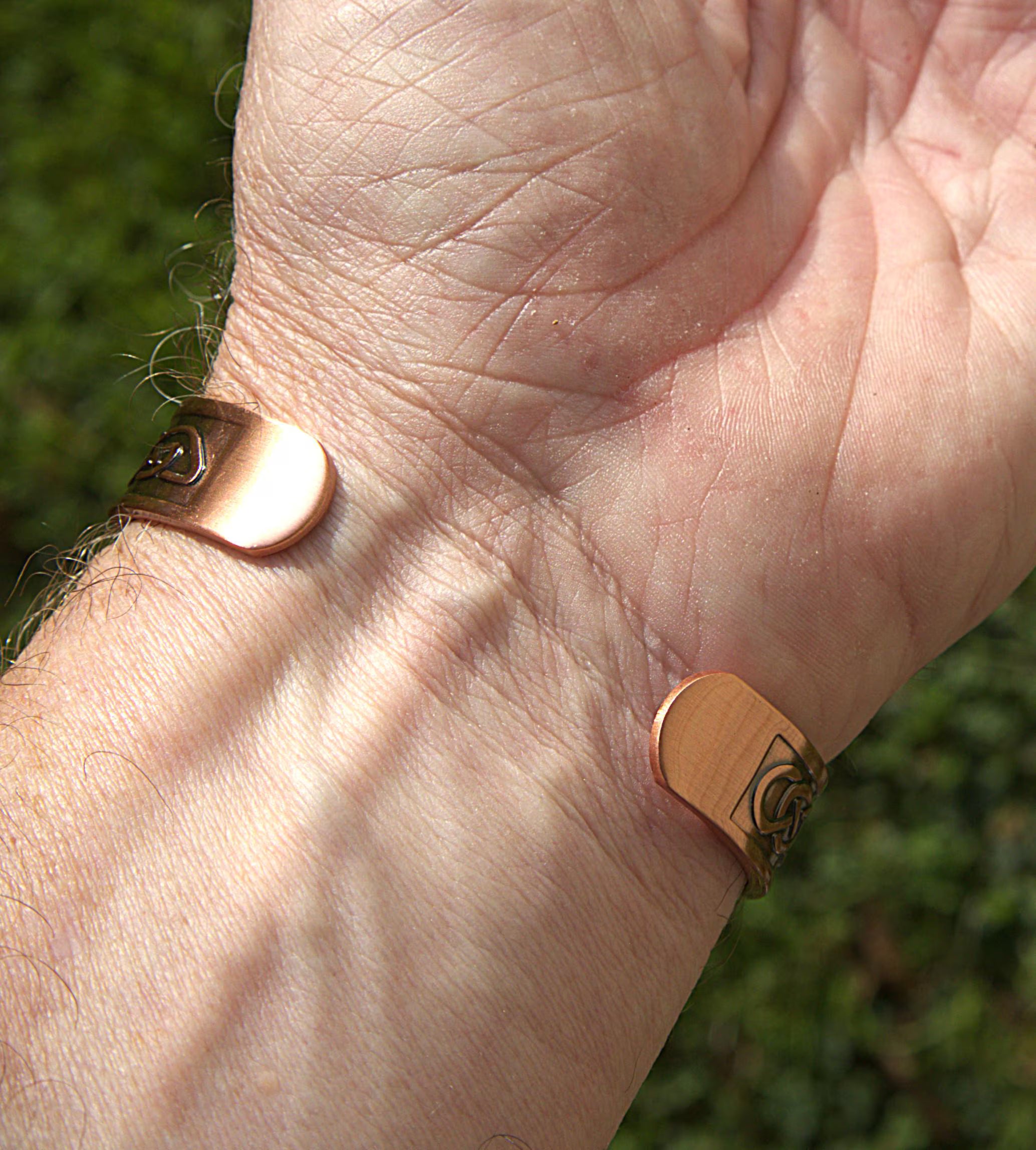 Celtic Knot Copper Cuff Bracelet: Handmade Antique Finish Magnetic Therapy