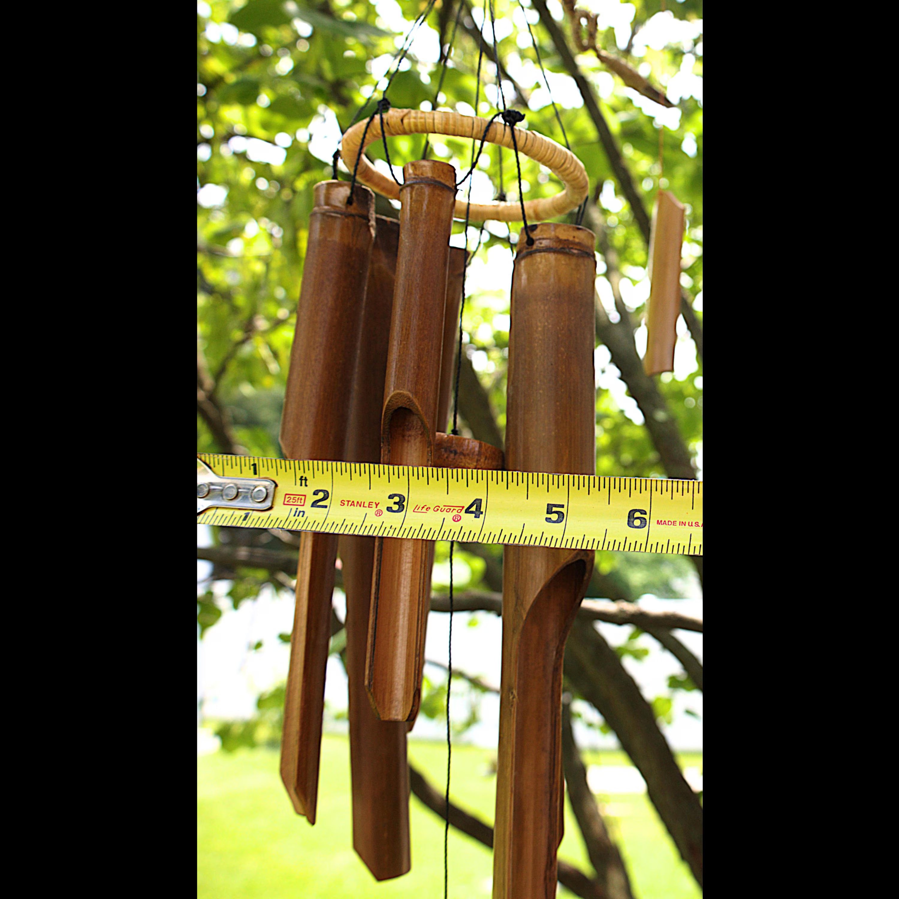 Handcrafted Animated Dragon Bamboo Wind Chime, Rustic Fantasy Garden Decor