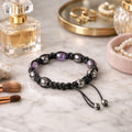 Amethyst Hematite Beaded Bracelet | Natural Gemstone Protection Jewelry