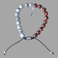 Red Tiger Eye Jasper Feather Bracelet | Adjustable Gemstone Beaded Jewelry | Boho Spiritual Accessory