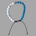 Turquoise, White Howlite Beaded Bracelet | Adjustable Boho Gemstone Jewelry