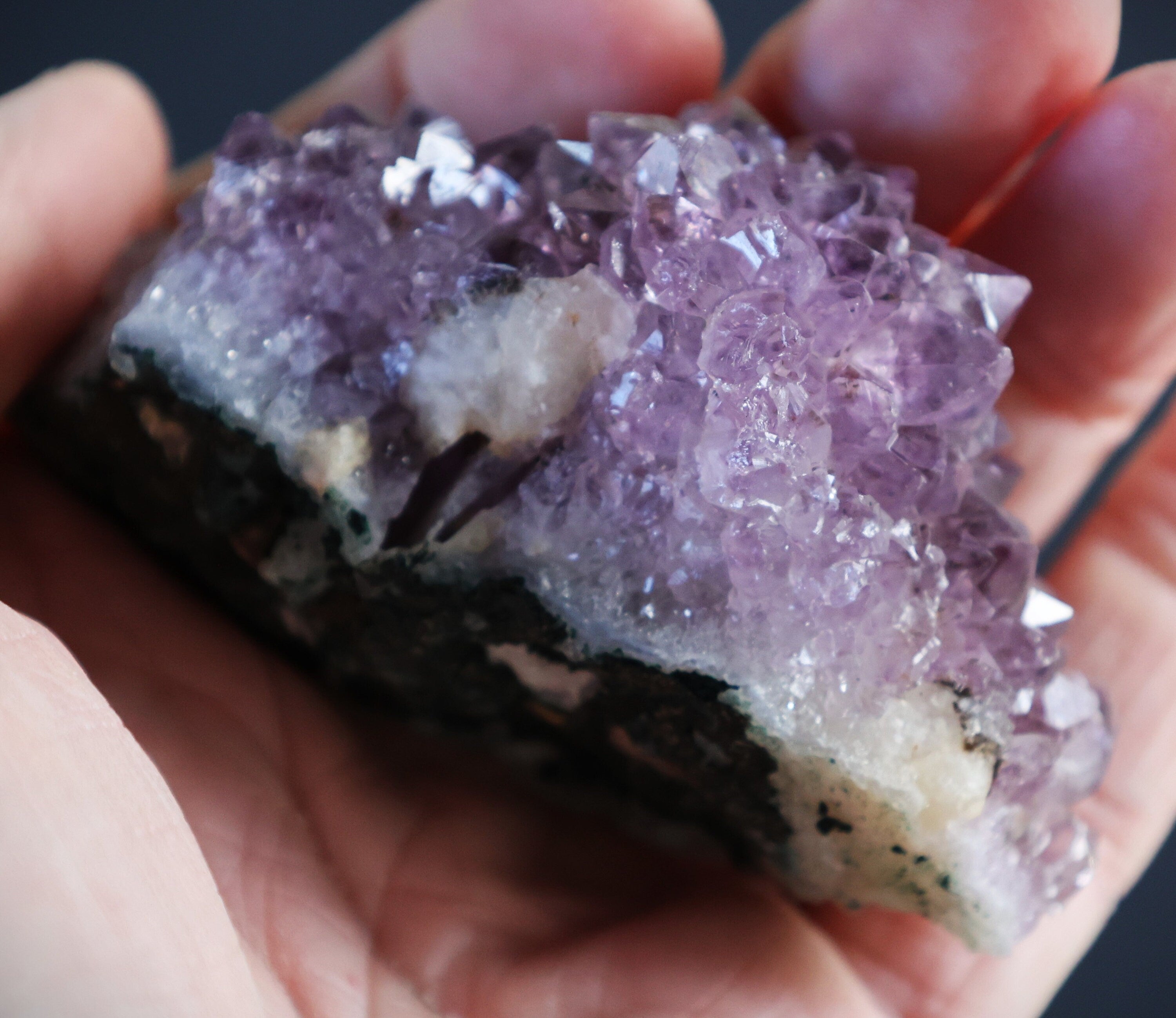 Amethyst Geode Cluster: Raw Crystal Healing Stone, Spiritual Decor