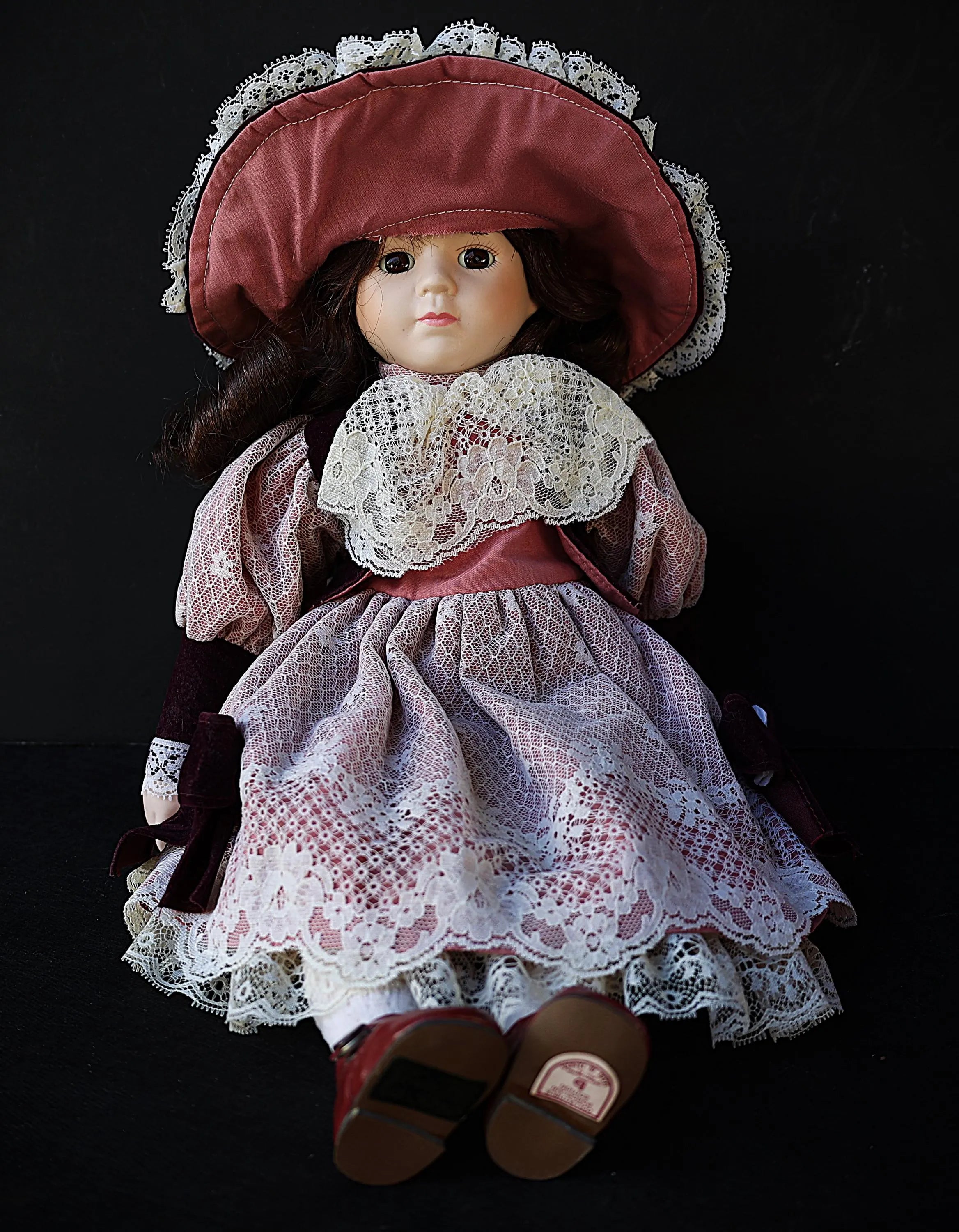 Vintage 1980s Brinn's Musical Porcelain Doll Plays "Some Enchanted Evening" | Collectible Music Box Heirloom Doll
