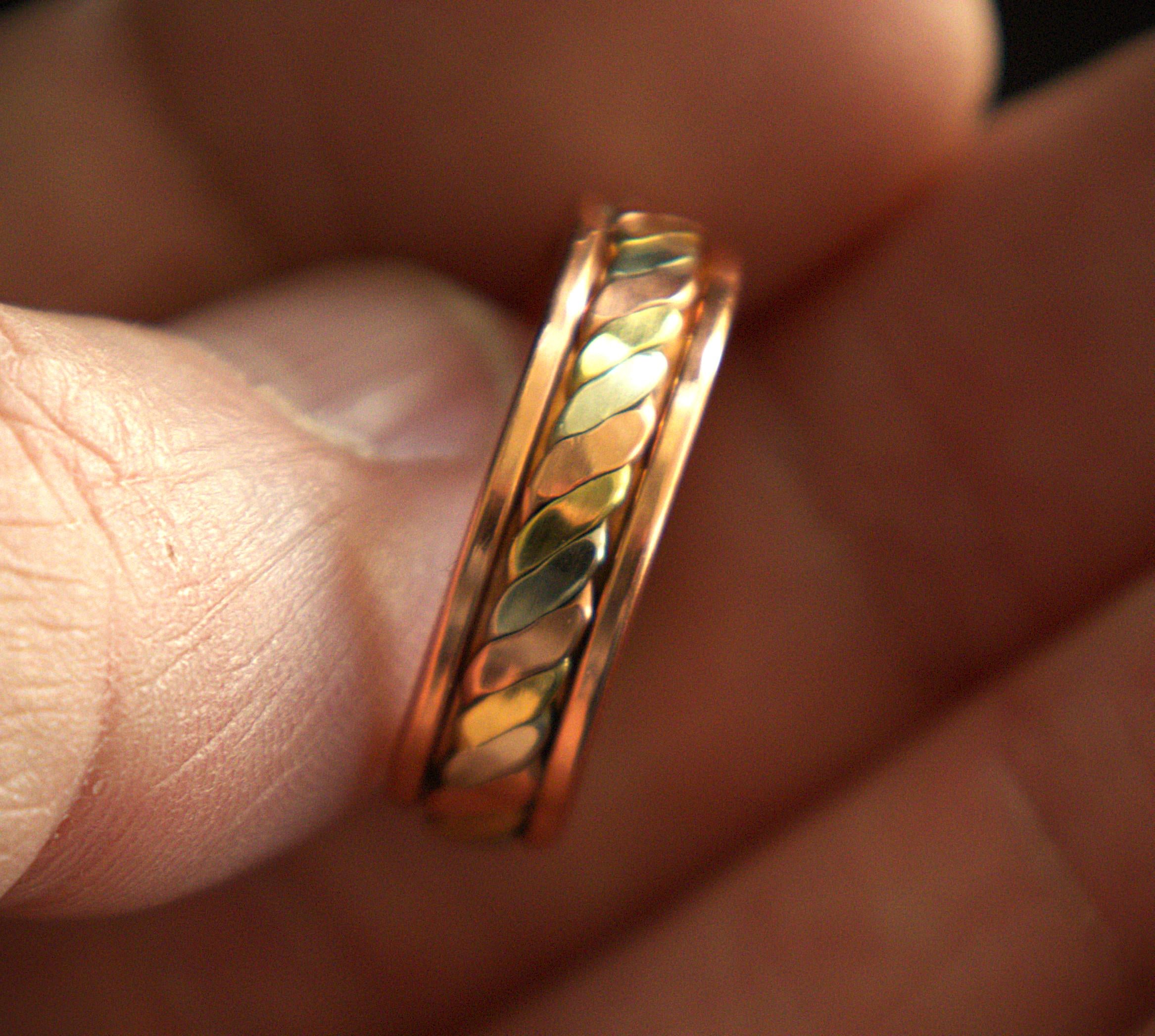 Adjustable Magnetic Copper Brass Twist Ring: Healing Jewelry