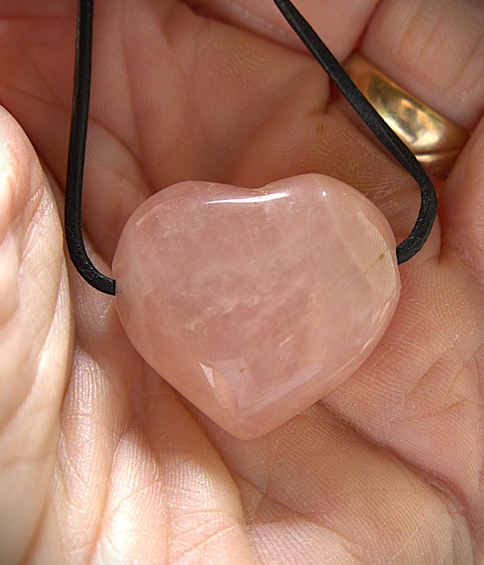 Vintage Rose Quartz Puffed Heart Necklace | Love & Healing Crystal Pendant | Natural Gemstone Heart Necklace | Romantic Gift for Her