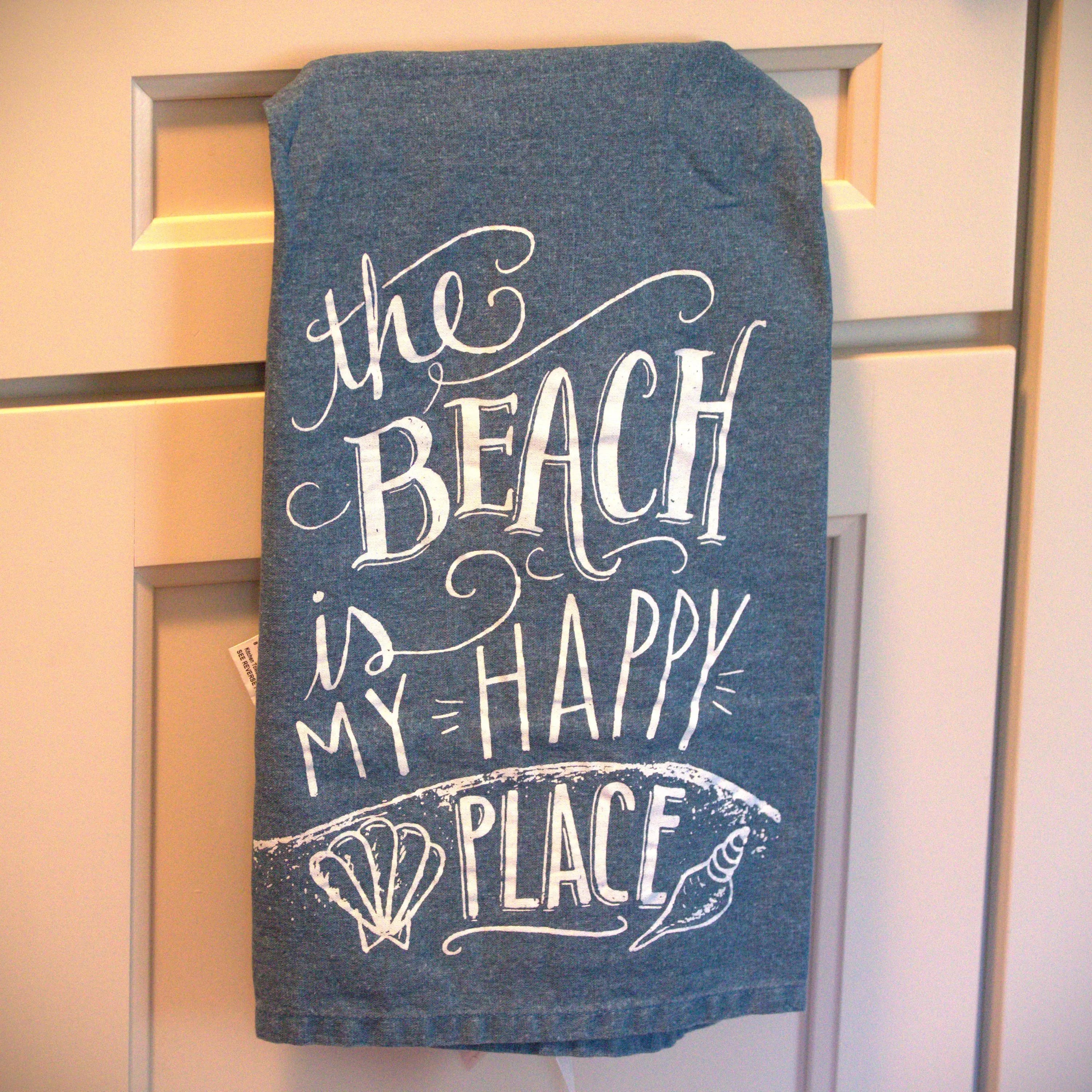 Beach Kitchen Tea Towels: Coastal Nautical Home Decor Set.
