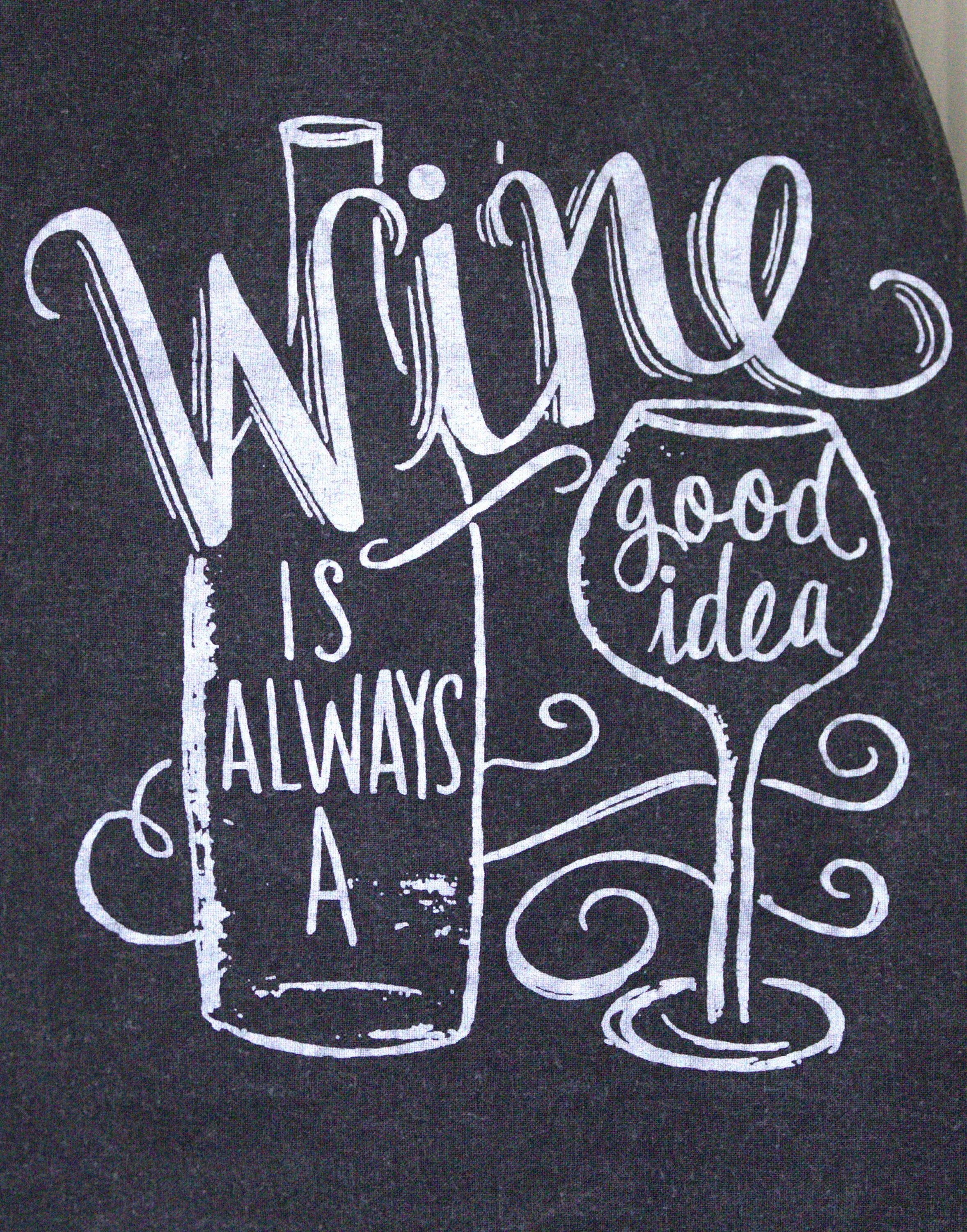 Funny Wine Tea Towel: 100% Cotton Kitchen Decor