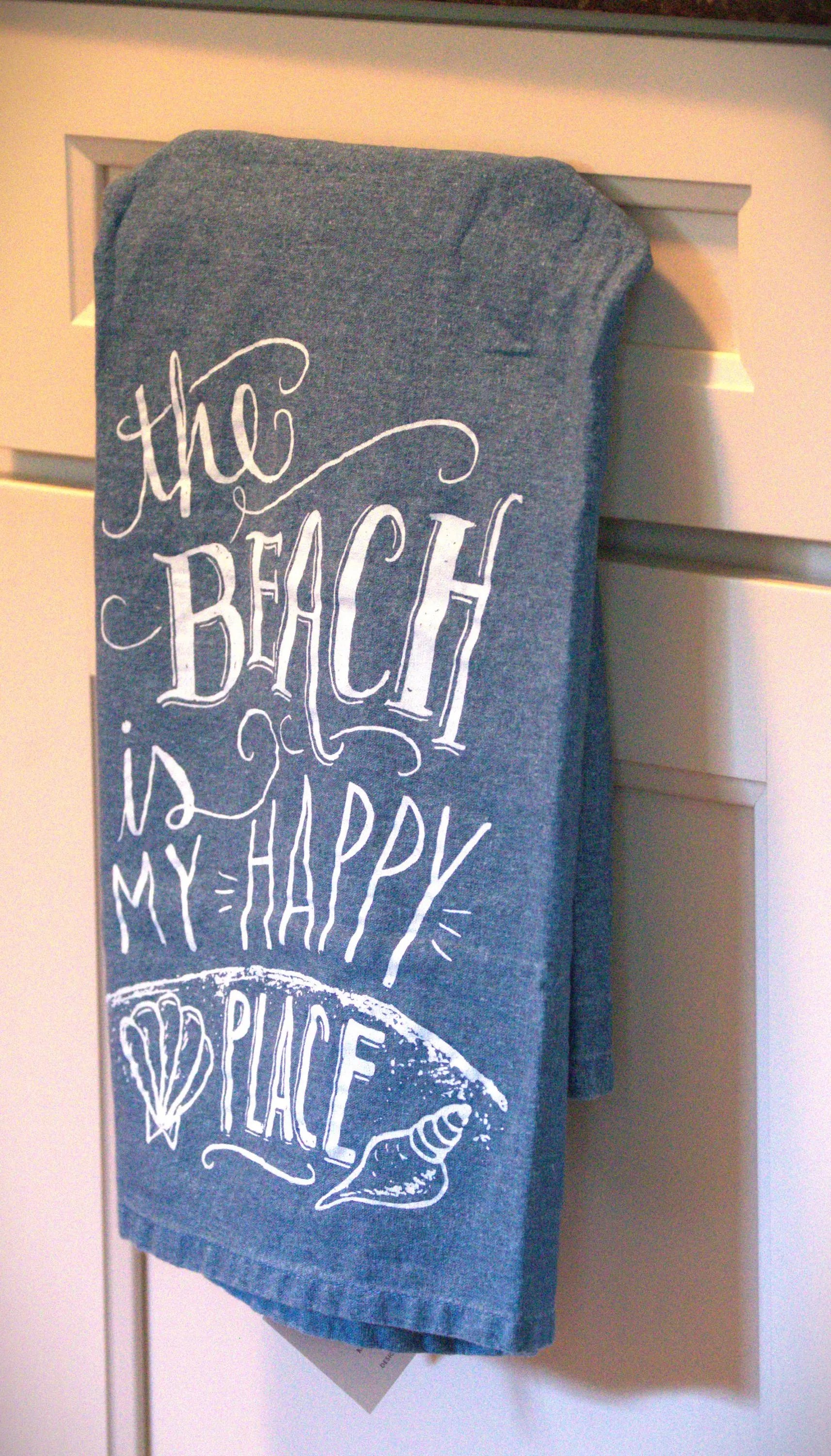 Beach Kitchen Tea Towels: Coastal Nautical Home Decor Set.