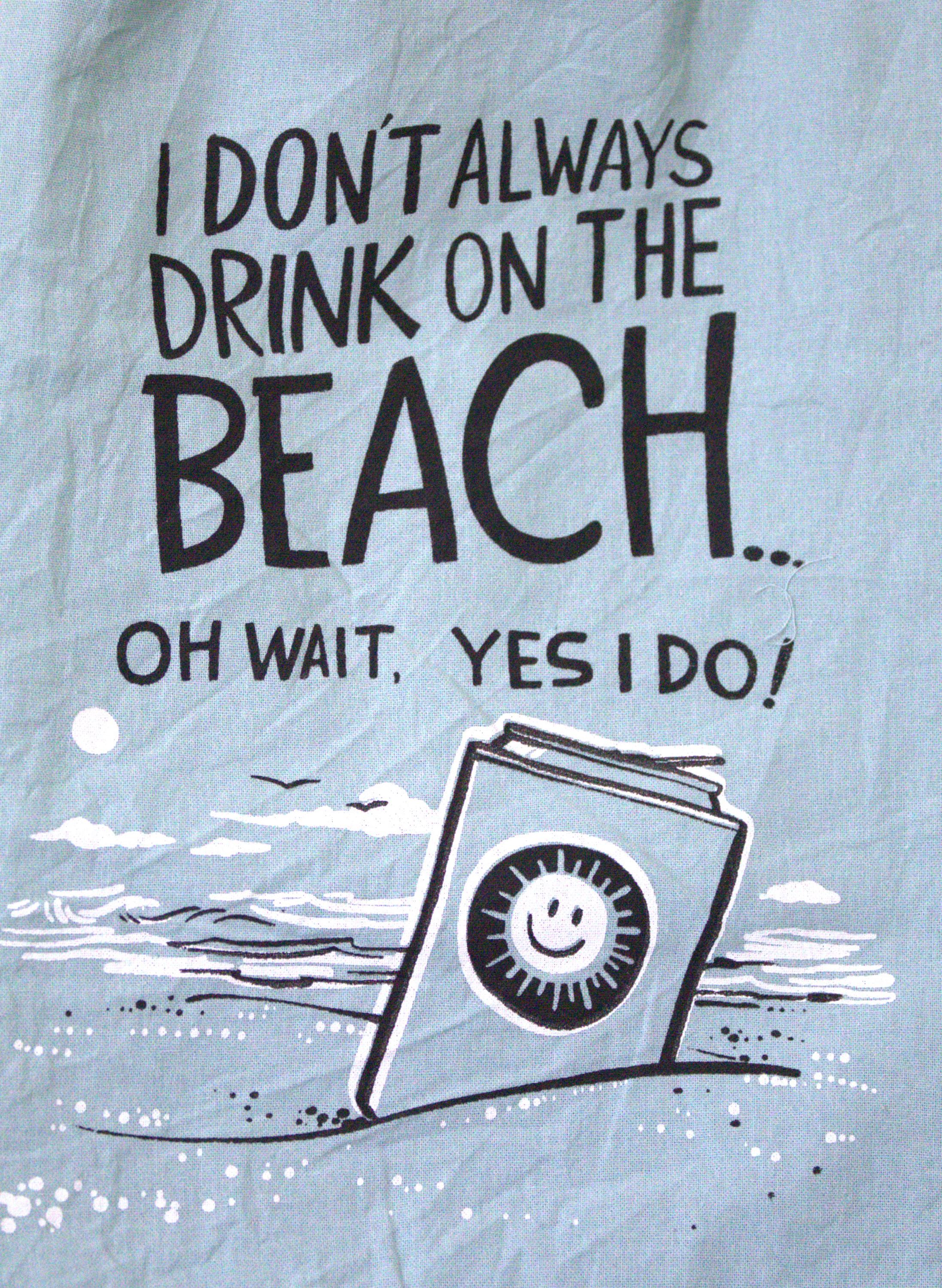 Funny Beach Tea Towels: Coastal Kitchen Decor, Gift for Beach Lovers