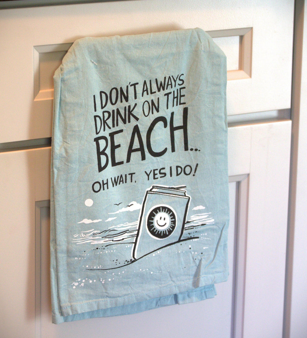 Funny Beach Tea Towels: Coastal Kitchen Decor, Gift for Beach Lovers