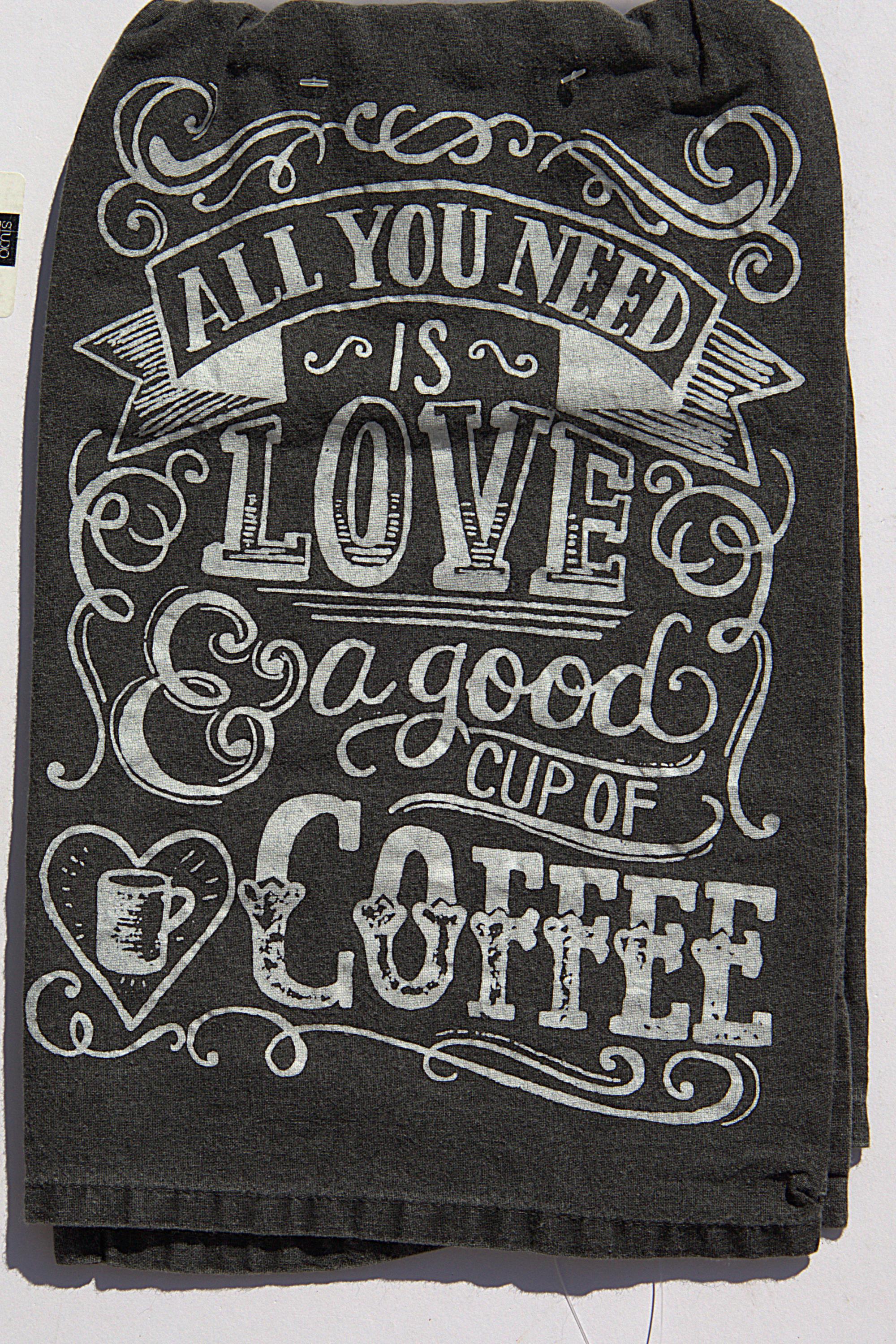 Funny Coffee Tea Towel: Farmhouse Kitchen Decor, Coffee Lover Gift Set.