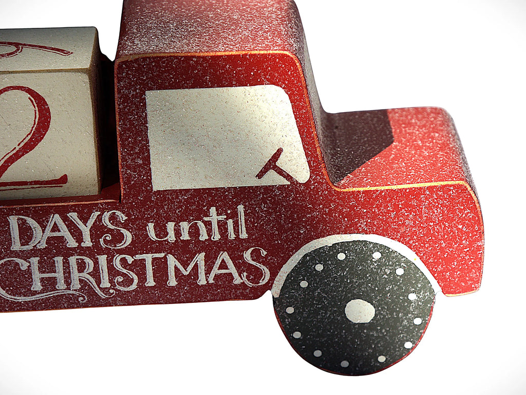 Red Truck Rustic Christmas Countdown: Wooden Holiday Advent Calendar