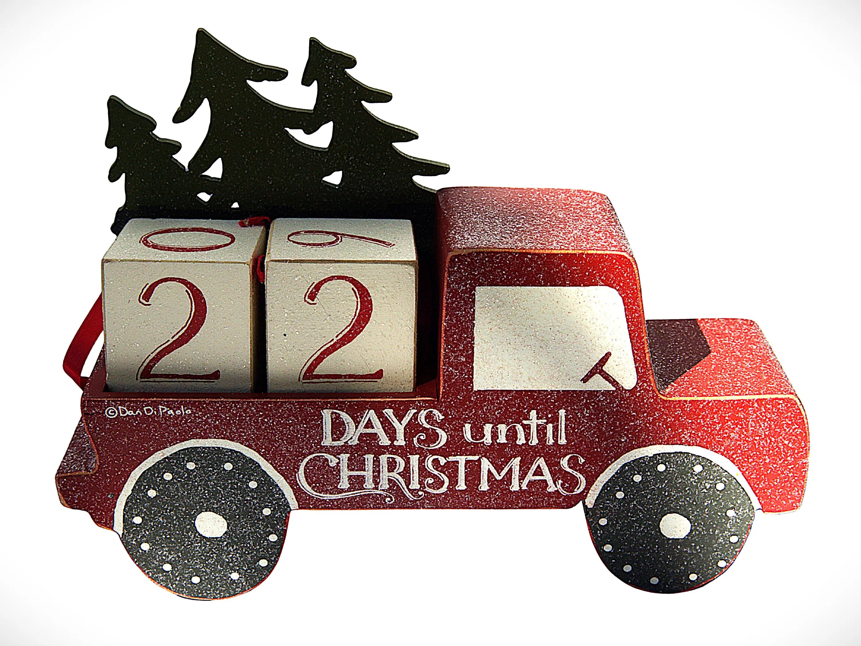 Red Truck Rustic Christmas Countdown: Wooden Holiday Advent Calendar