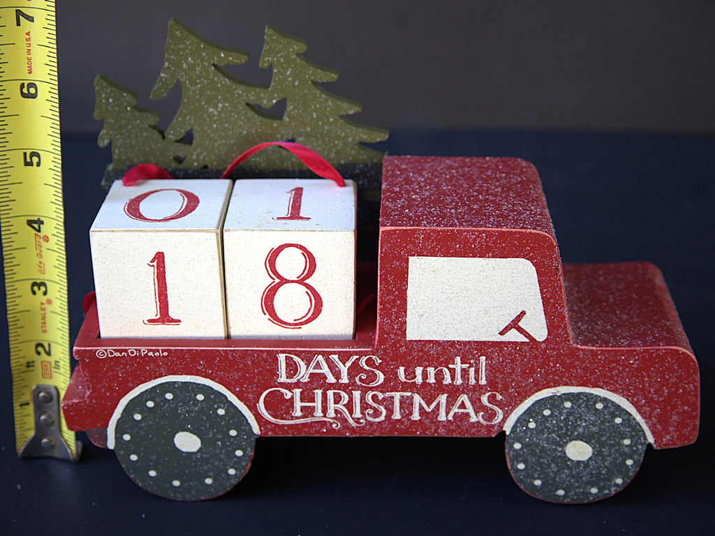Red Truck Rustic Christmas Countdown: Wooden Holiday Advent Calendar