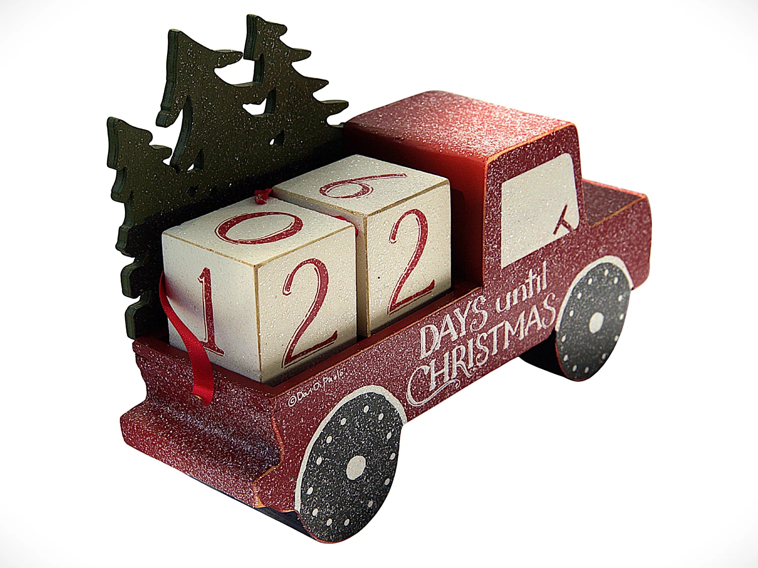 Red Truck Rustic Christmas Countdown: Wooden Holiday Advent Calendar