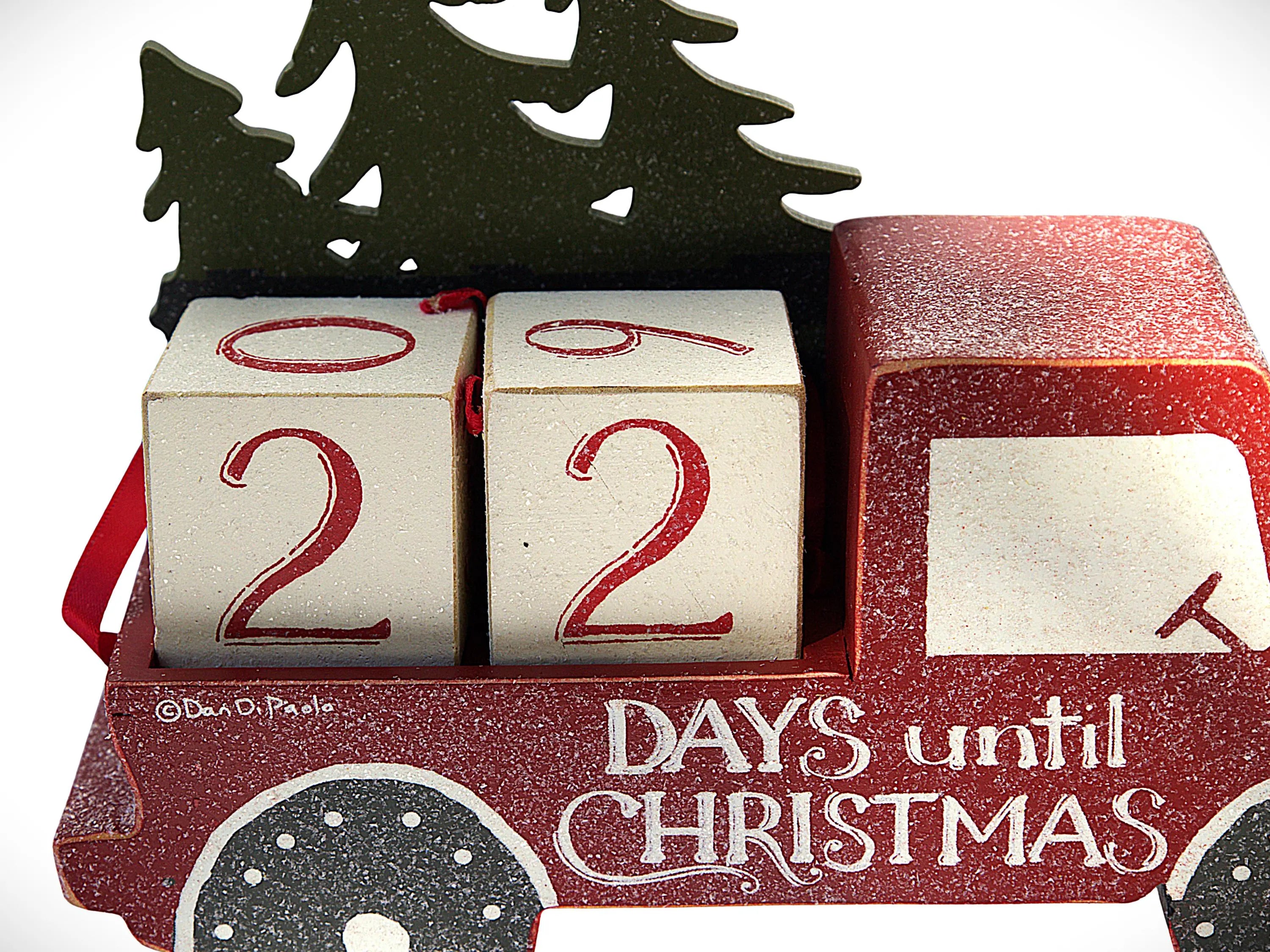 Red Truck Rustic Christmas Countdown: Wooden Holiday Advent Calendar