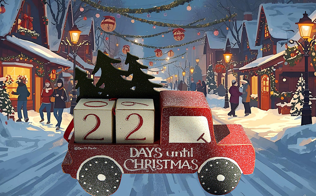 Red Truck Rustic Christmas Countdown: Wooden Holiday Advent Calendar