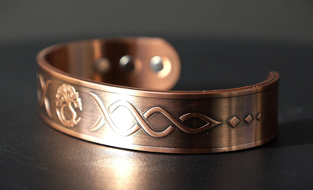 Magnetic Copper Tree of Life Bracelet - Boho Healing Cuff