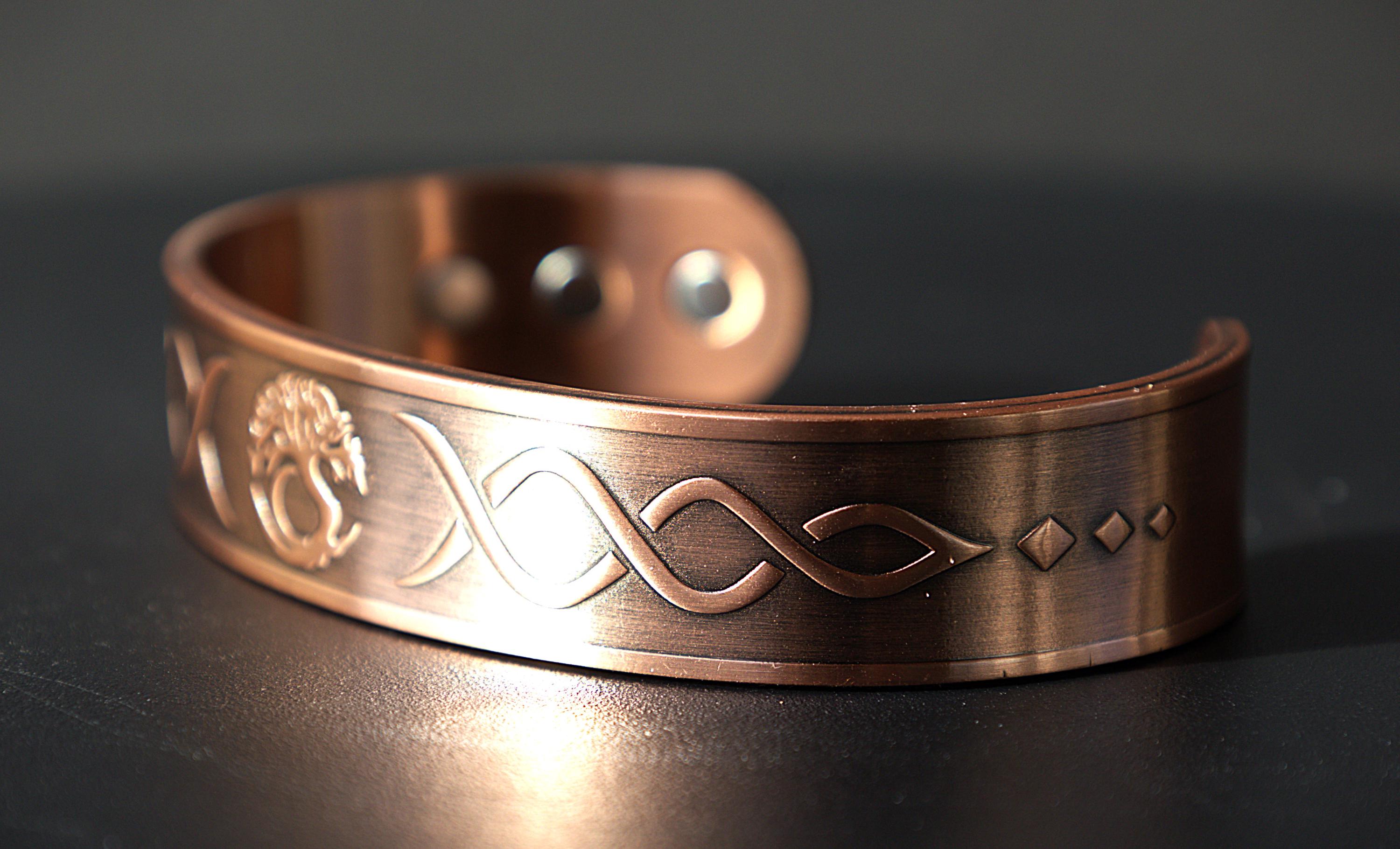 Magnetic Copper Tree of Life Bracelet - Boho Healing Cuff