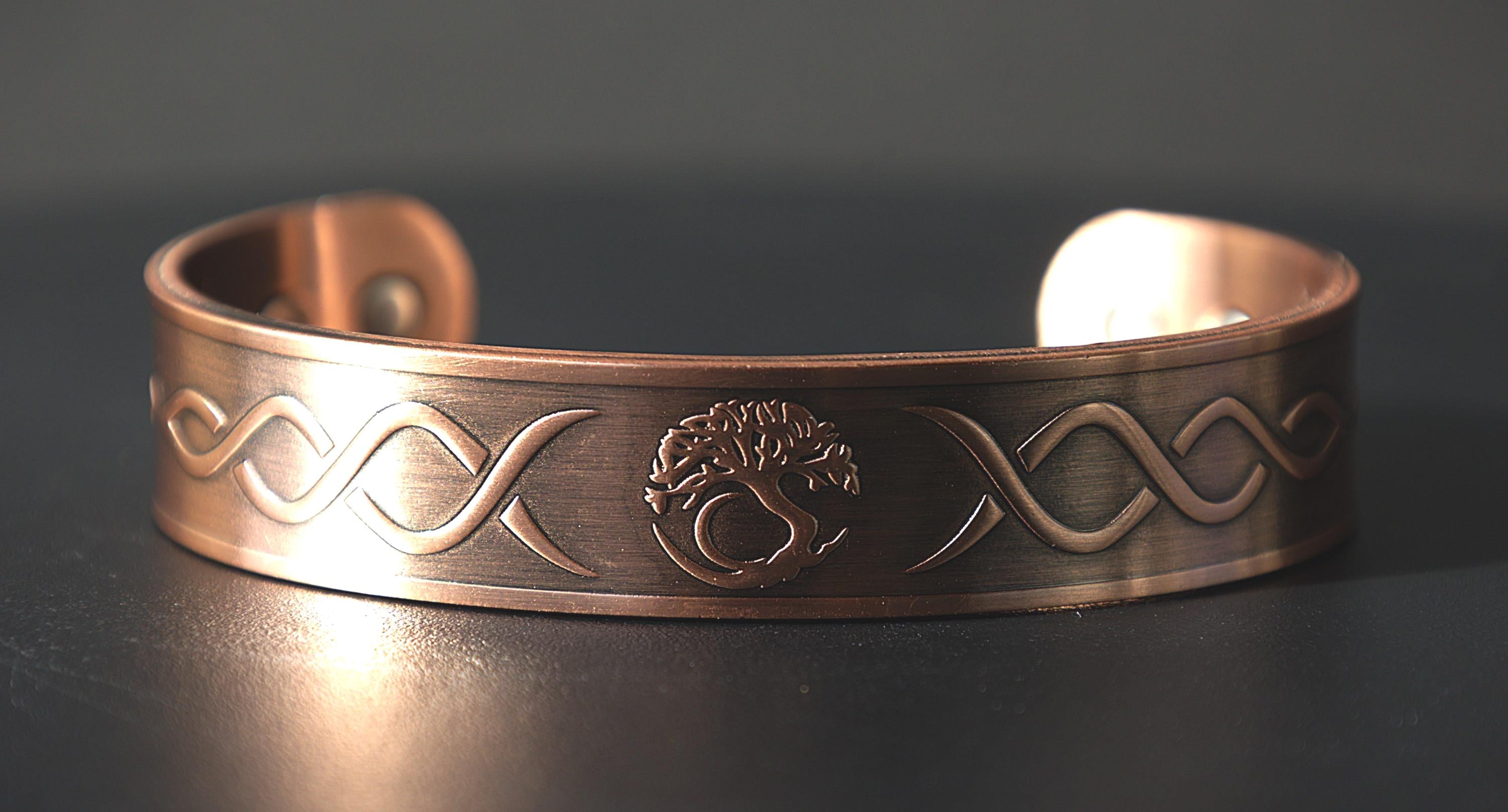 Magnetic Copper Tree of Life Bracelet - Boho Healing Cuff