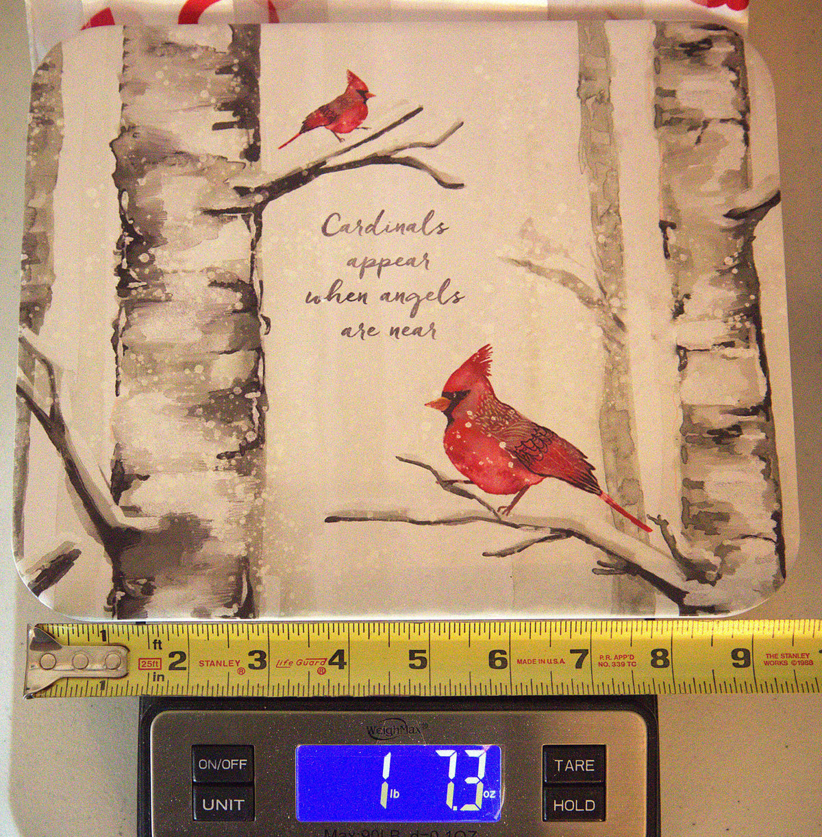 Vintage Cardinal Stone Trivet • Holiday Kitchen Decor, Memorial Gift