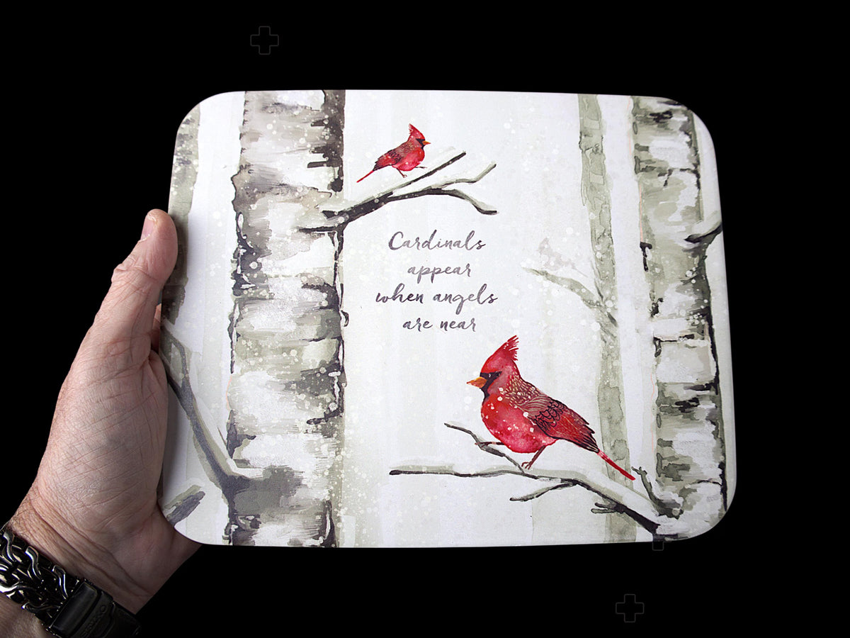 Vintage Cardinal Stone Trivet • Holiday Kitchen Decor, Memorial Gift