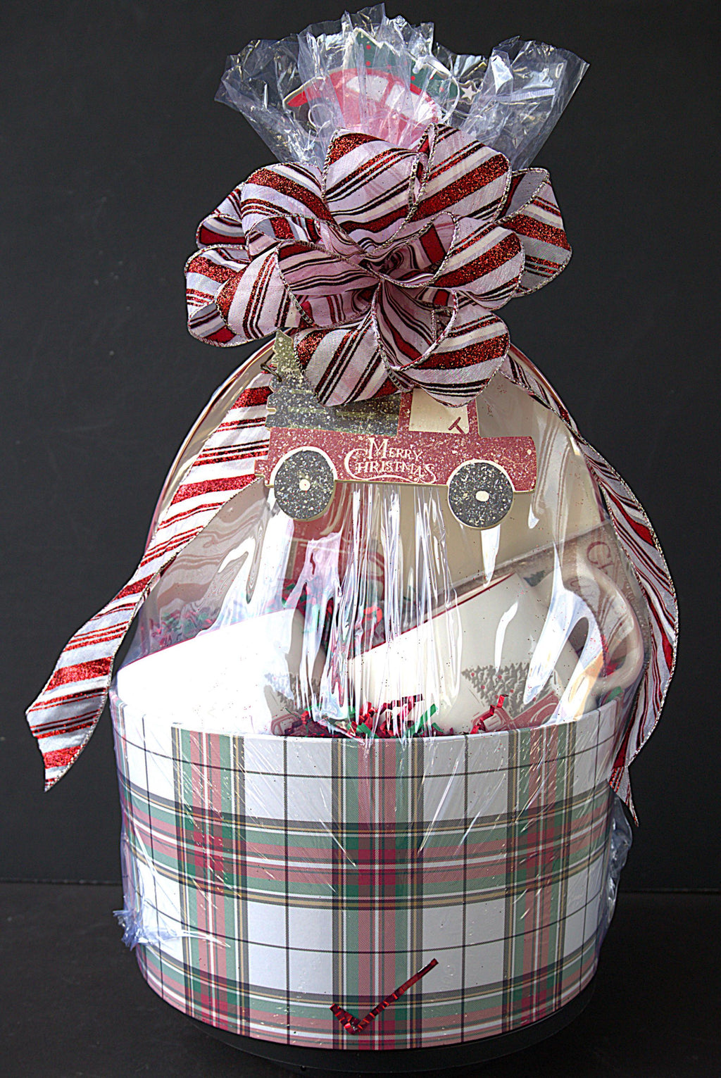 Christmas Cookie Platter Gift Set with Red Truck Decor | Holiday Serving Tray, Cocoa Mugs, Christmas Notepad, Farmhouse Christmas Gift