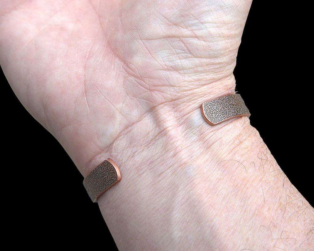 Handcrafted Magnetic Copper Bracelet, Phoenix Dragon Engraving, Antique Cuff, Feng Shui Jewelry