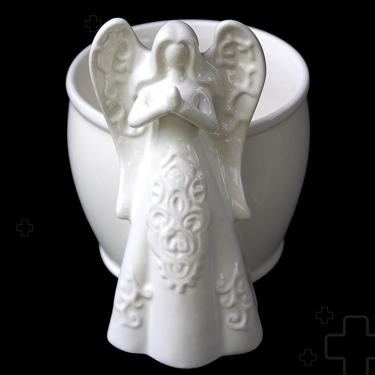 White Porcelain Angel Figurine Planter | Vintage Angel Flower Pot | Ceramic Succulent Planter | Heavenly Home & Memorial Decor