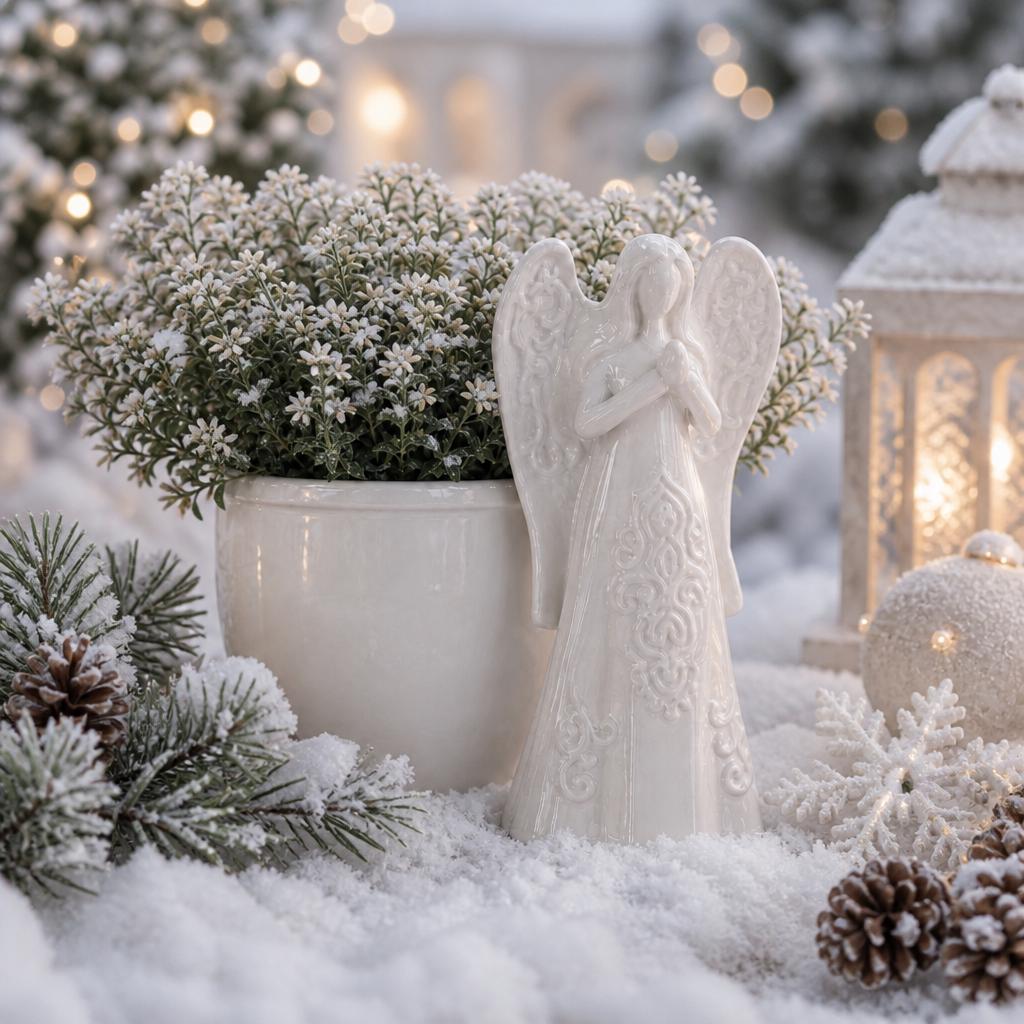 White Porcelain Angel Figurine Planter | Vintage Angel Flower Pot | Ceramic Succulent Planter | Heavenly Home & Memorial Decor