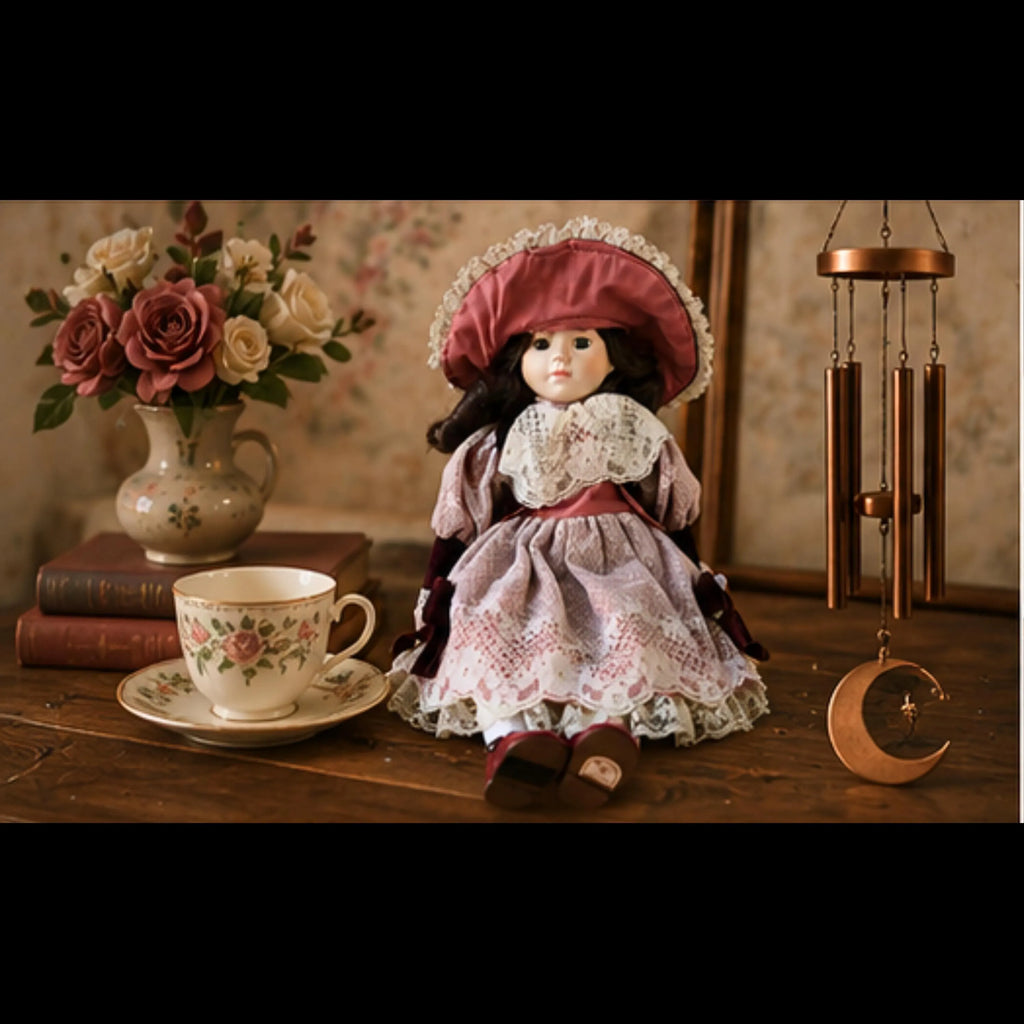 Vintage 1980s Brinn's Musical Porcelain Doll Plays "Some Enchanted Evening" | Collectible Music Box Heirloom Doll