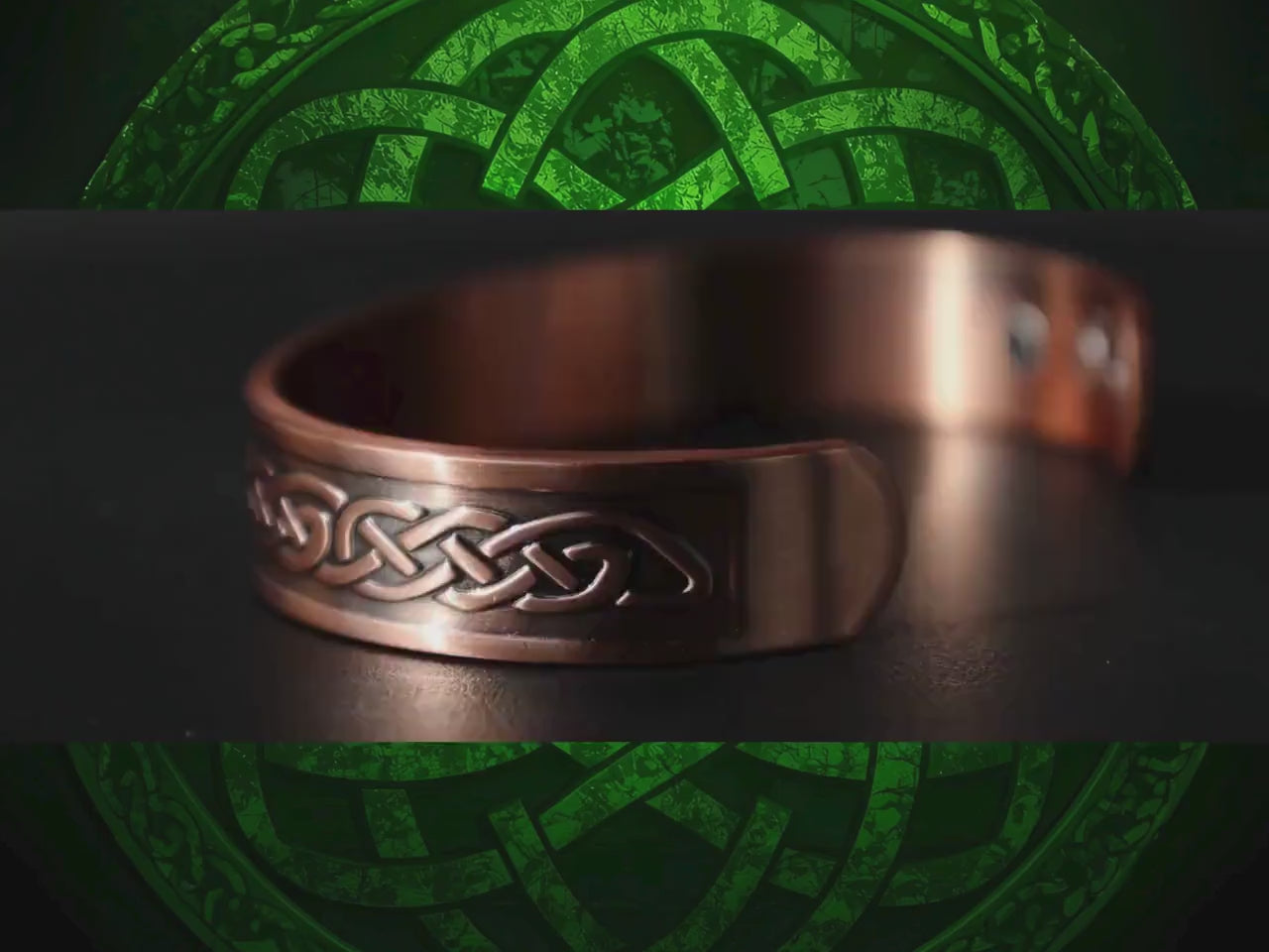 Celtic Knot Copper Cuff Bracelet: Handmade Antique Finish Magnetic Therapy
