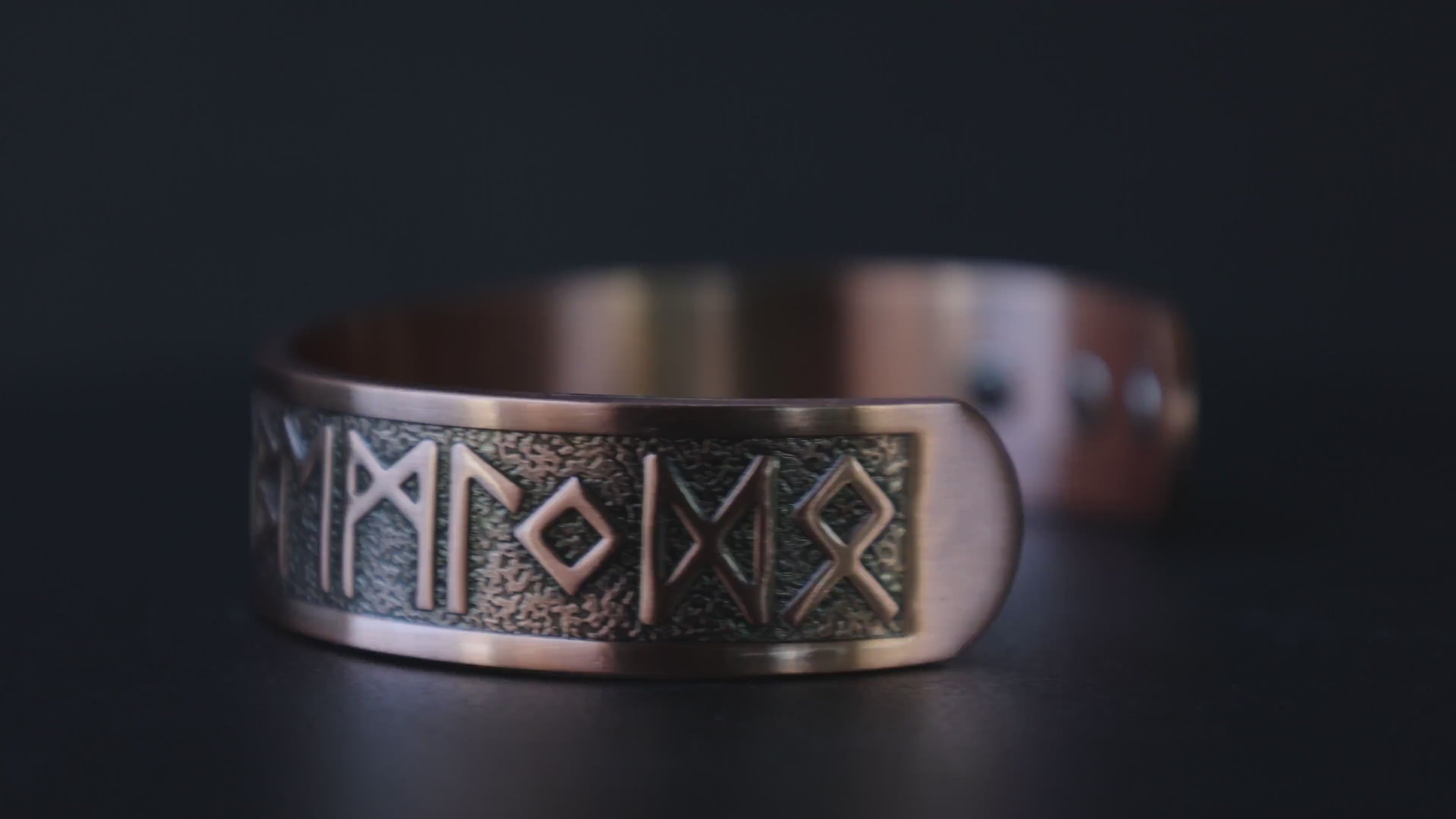 Handcrafted Viking Rune Bracelet for Men, Strength Honor Protection, Magnetic Copper Cuff, Norse Jewelry, Masculine Gift for Him