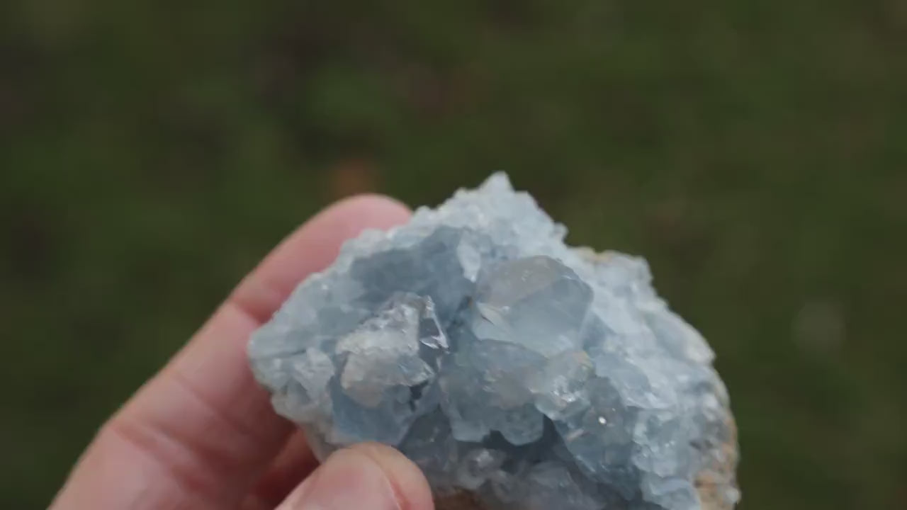 Celestite Geode Cluster – Natural Blue Crystal for Meditation, Energy Healing & Spiritual Calm | Raw Celestite Stone Décor