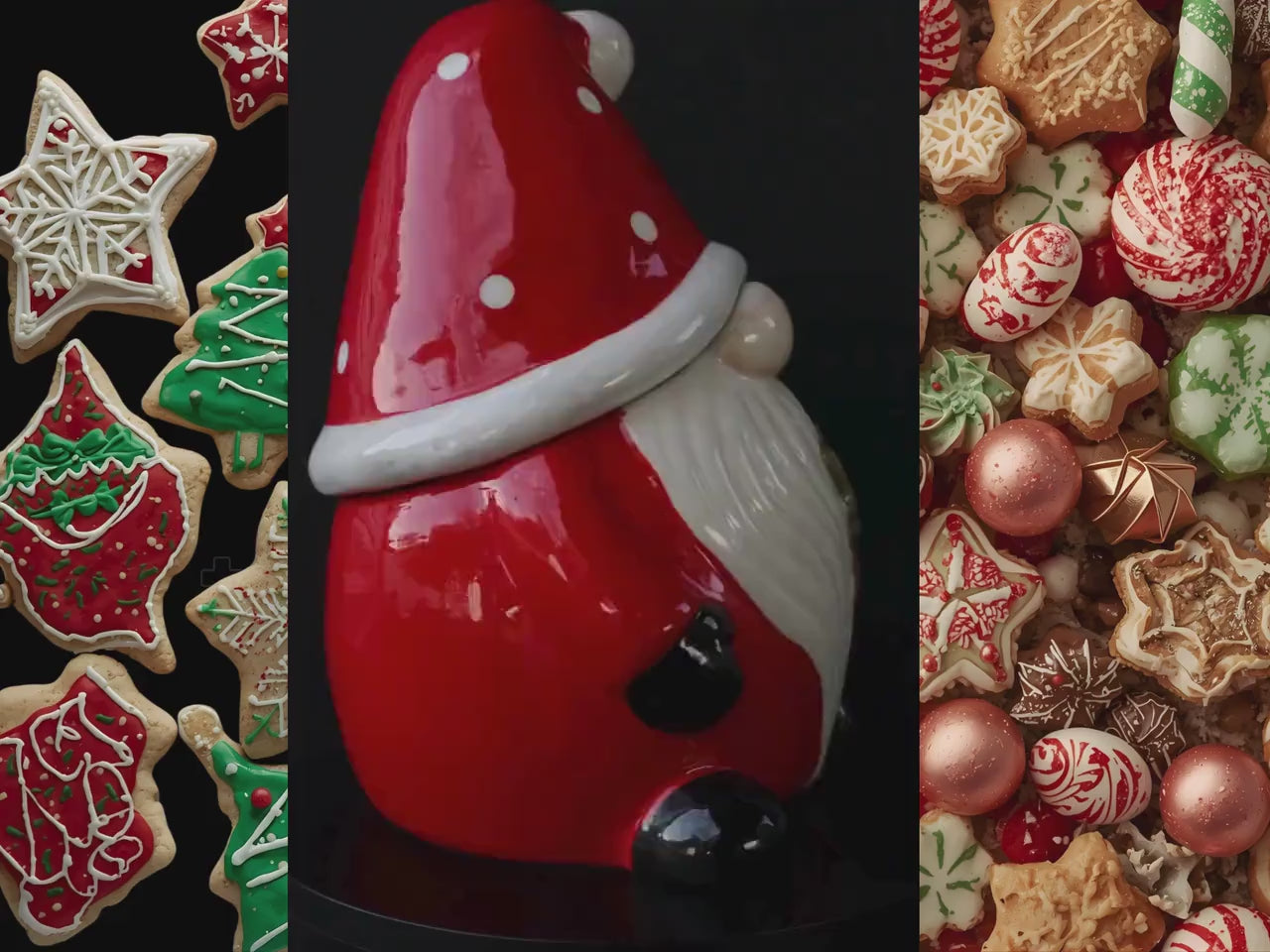 Ceramic Gnome Cookie Jar | Festive Christmas Kitchen Storage | Holiday Cookie Canister | Christmas Gnome Kitchen Decor | Seasonal Gift