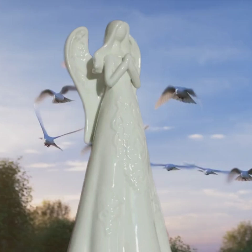White Porcelain Praying Angel Figurine 10 Inch | Elegant Christian Home Decor, Religious Angel Statue, Prayer Gift, Angel Collectible Video