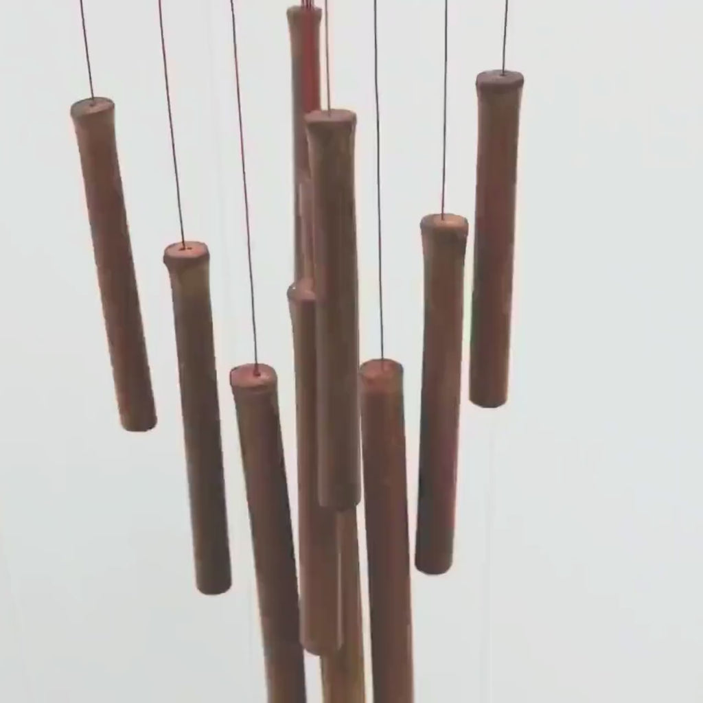 Handcrafted Bamboo Wind Chime | Crisscross Natural Outdoor Decor, Soothing Tones